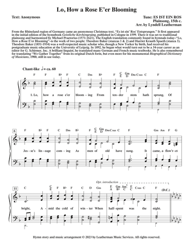 Lo, How a Rose E’er Blooming (arr. Lyndell Leatherman)