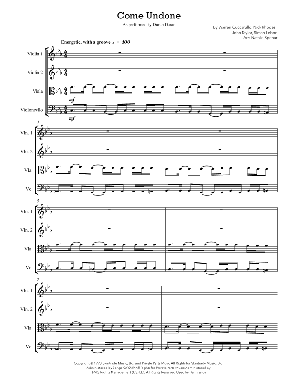 Come Undone (arr. Natalie Spehar)