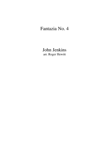 Jenkins - Fantazia No. 4 (arr. Roger Hewitt)