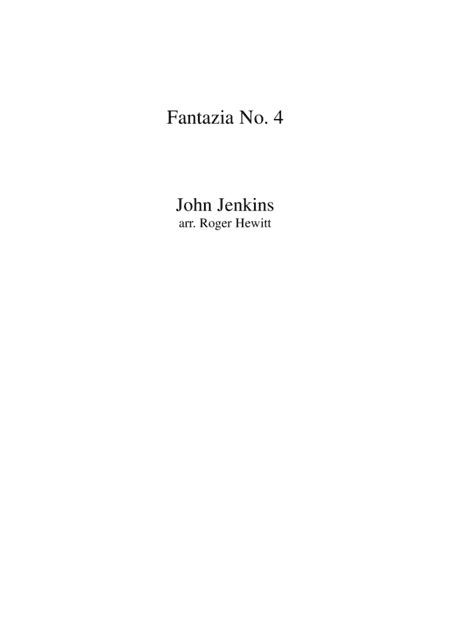Jenkins - Fantazia No. 4 (arr. Roger Hewitt)