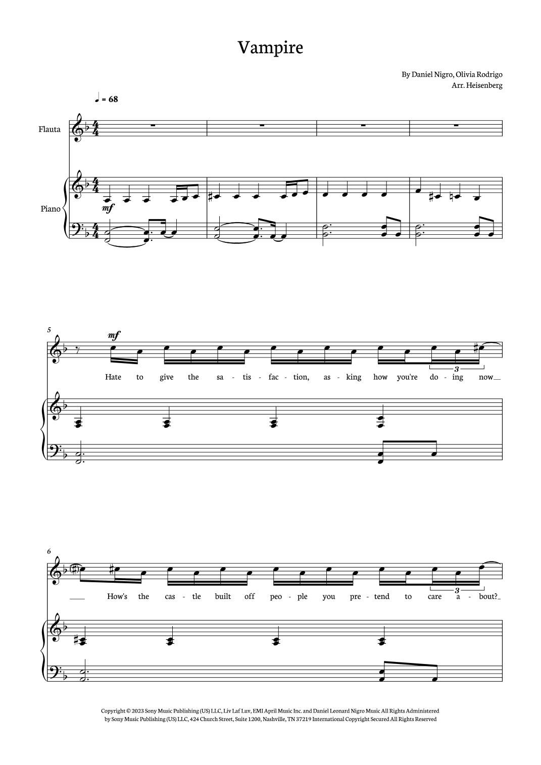 Vampire (arr. Heisenberg)