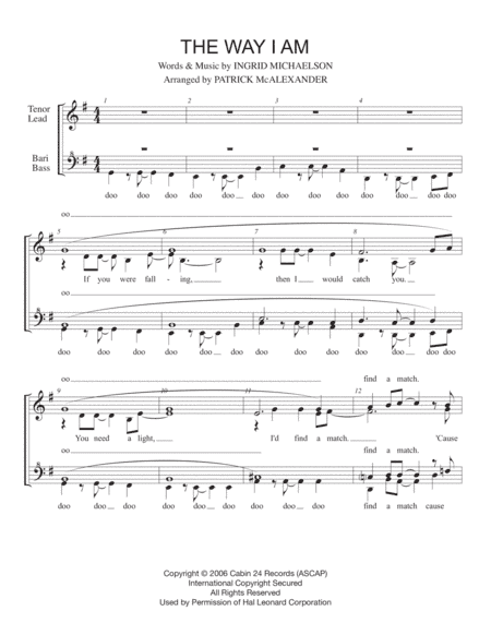 The Way I Am (arr. Patrick McAlexander)
