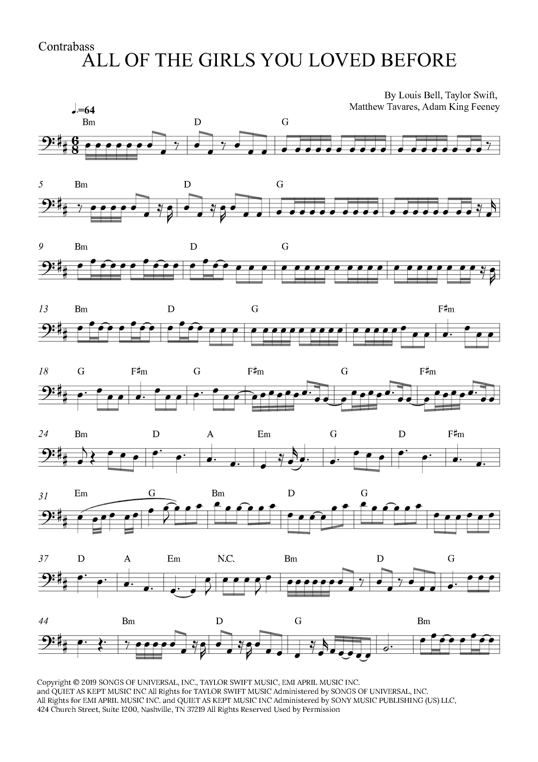 All Of The Girls You Loved Before (arr. Alex Nunes Rodrigues)