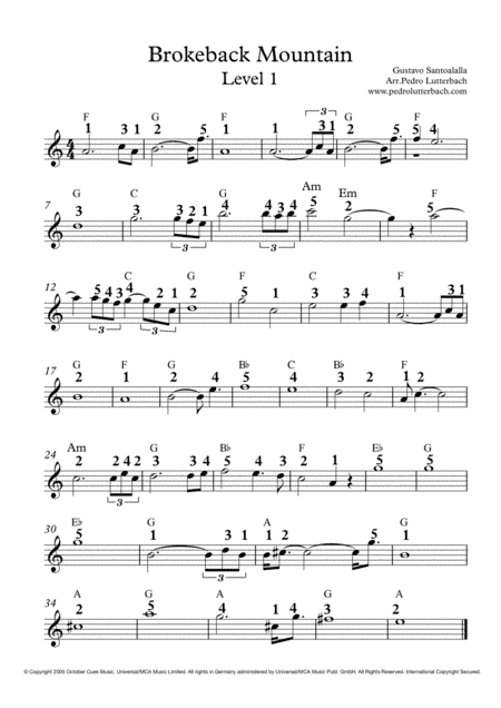 Brokeback Mountain Theme (arr. Pedro Lutterbach)