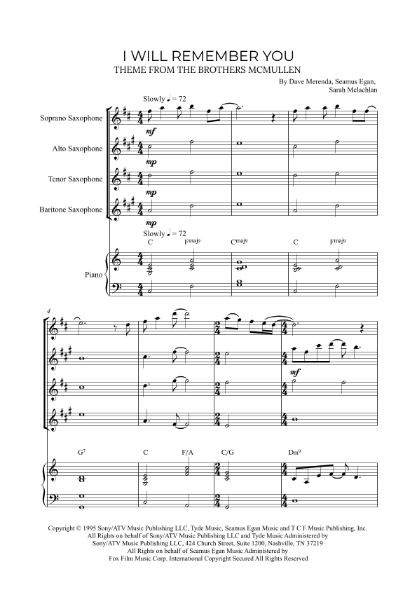 I Will Remember You (arr. Alex Nunes Rodrigues)