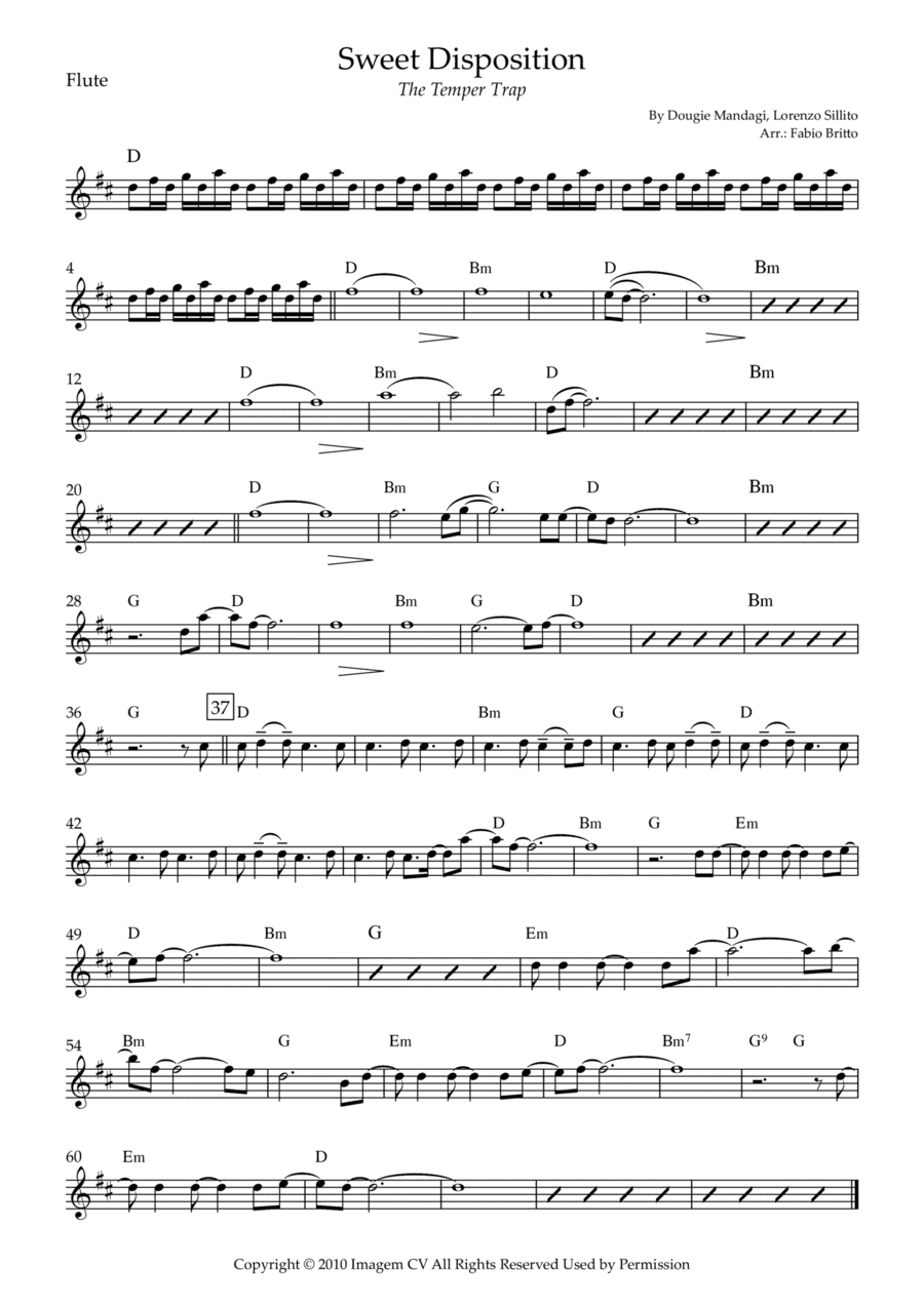 Sweet Disposition (arr. Fabio Britto)