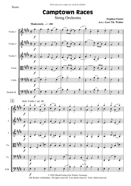 Camptown Races (arr. Gert Th. Walter)