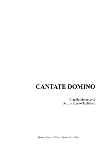 CANTATE DOMINO - Claudio Monteverdi - For SSATTB Choir (arr. Renato Tagliabue)