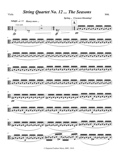 String Quartet No. 12 ... The Seasons (2010) Viola