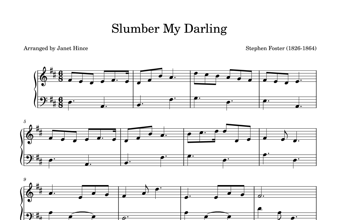 Slumber My Darling (arr. Janet Hince)