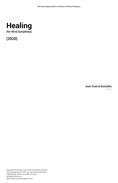 Healing (Wind Symphony version) - Score Only