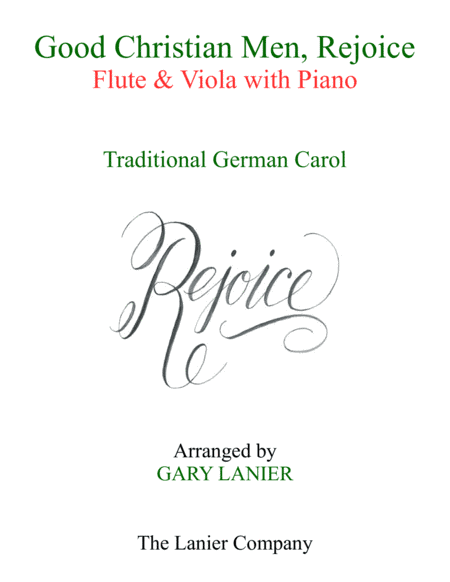 GOOD CHRISTIAN MEN, REJOICE (Flute, Viola with Piano & Score/Part) (arr. Gary Lanier)