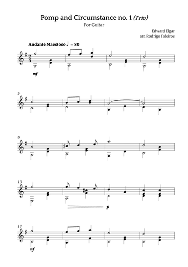 Pomp and Circumstance no. 1 (Trio) (arr. Rodrigo Faleiros)