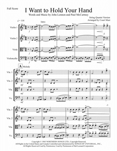 I Want To Hold Your Hand (arr. Court Mast)