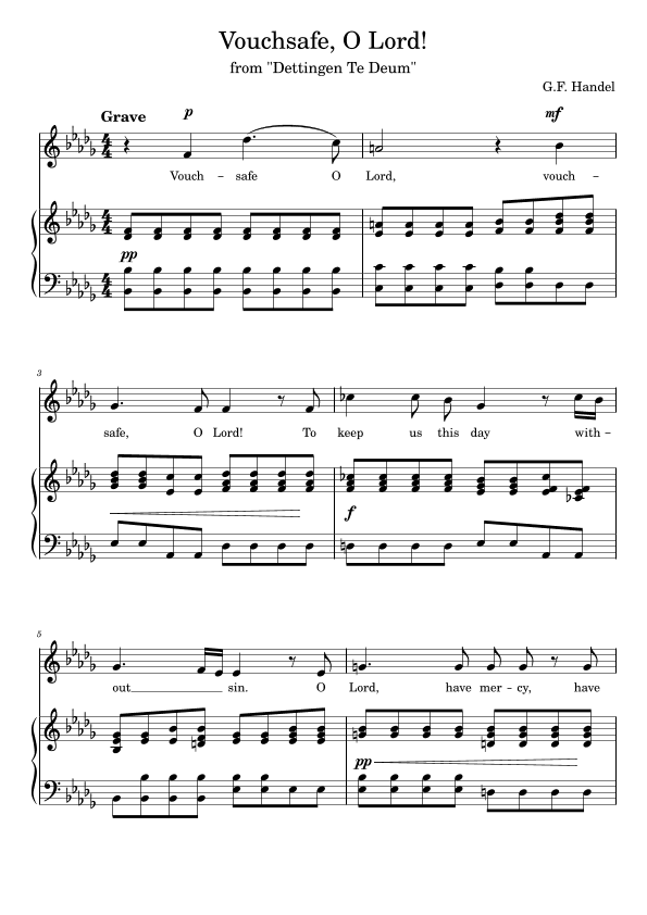 Vouchsafe, O Lord! Middle or Low voice B-flat minor (b-Moll) (arr. Vladyslav Panfilenko)