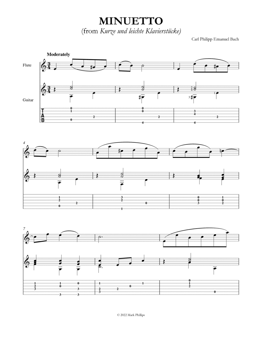 Minuetto (from Kurze und leichte Klavierstücke) (arr. Mark Phillips)