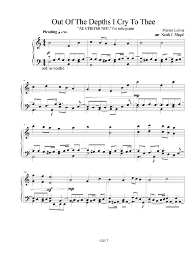 Out Of The Deep I Cry To Thee (arr. Keith James)