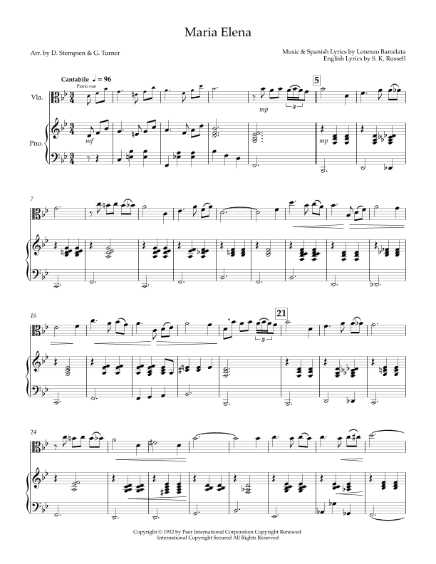 Maria Elena (arr. Debra E. Stempien, Gregory H. Turner)