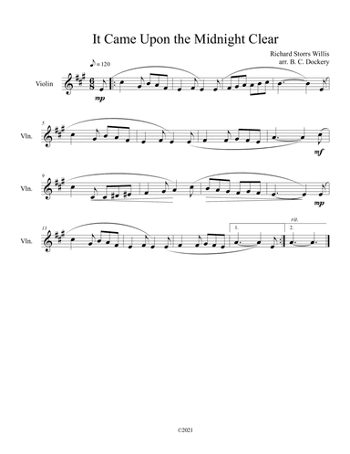 It Came Upon the Midnight Clear (Violin Solo) (arr. B. C. Dockery)
