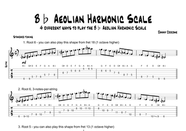 Bb Aeolian Harmonic Scale (4 Ways to Play)