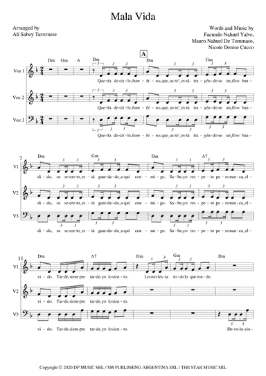 Mala Vida (arr. Alí Saboy Tavernese)