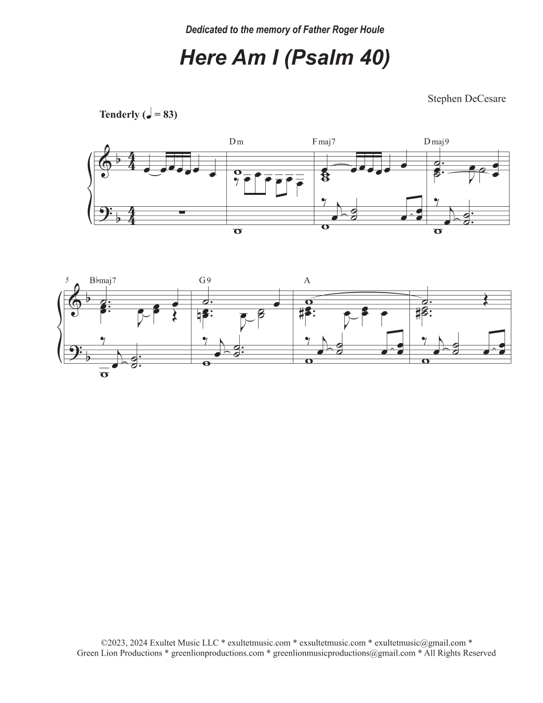 Here Am I (Psalm 40) (Vocal Trio - (SAB)