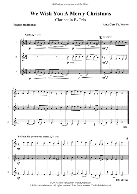 We Wish You A Merry Christmas (arr. Gert Th. Walter)