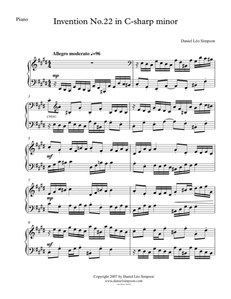 Invention No.22 in C-sharp minor