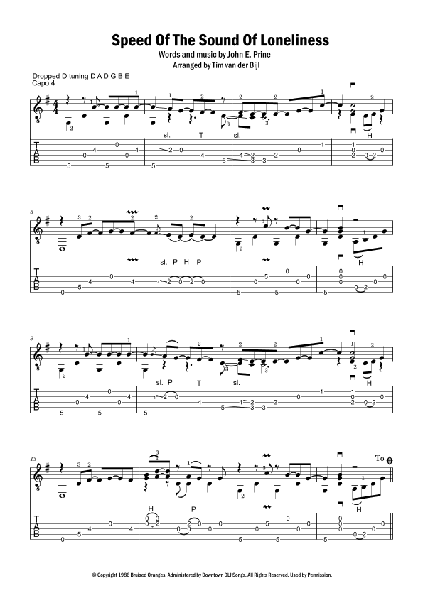 Speed Of The Sound Of Loneliness (arr. Tim van der Bijl)