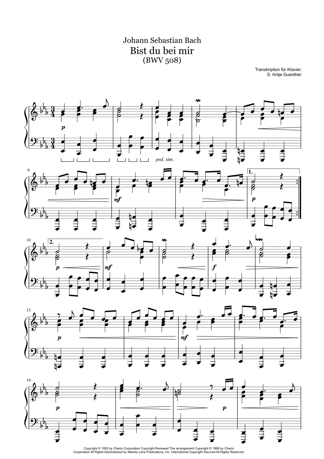 Bist Du Bei Mir (if You Are With Me) (arr. Antje Günther)