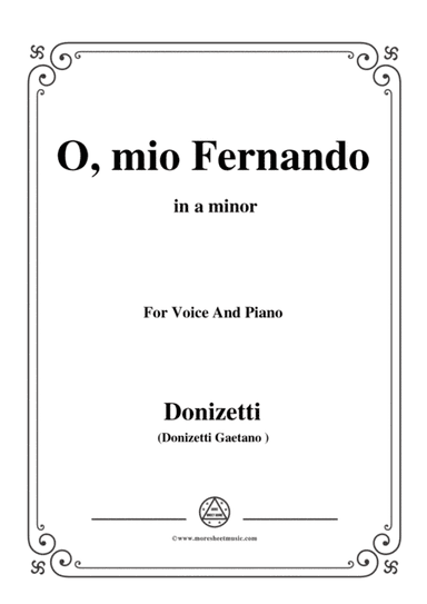 Donizetti-O,mio Fernando,from 'La Favorita',in a minor,for Voice and Piano (arr. MSM)