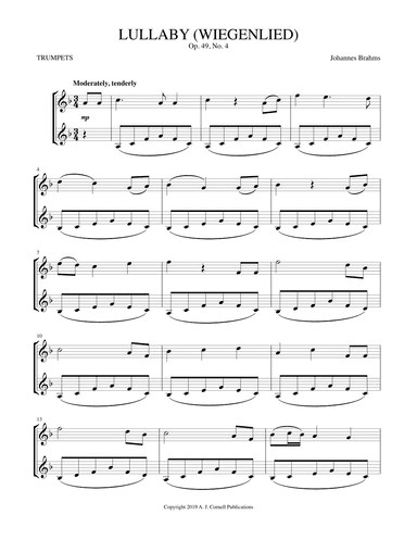 Lullaby (Wiegenlied) (arr. Mark Phillips)