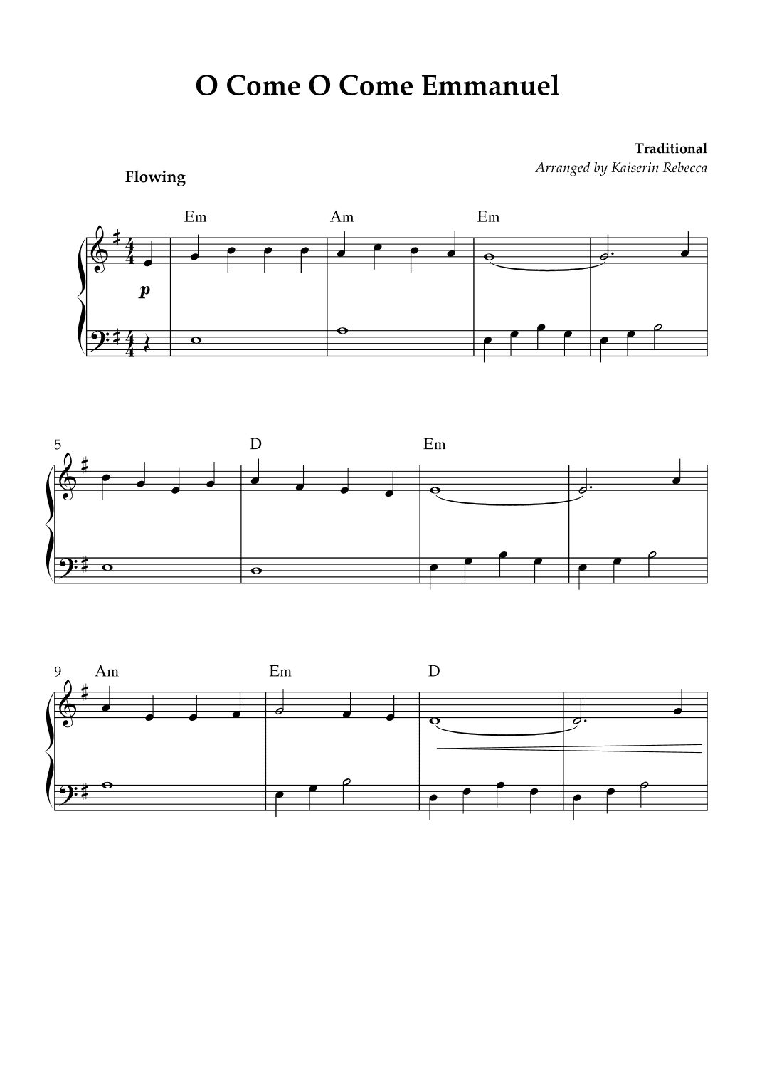 O Come O Come Emmanuel (arr. Kaiserin Rebecca)