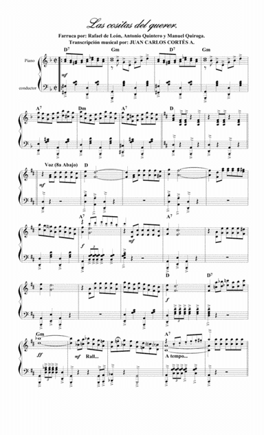 Las cositas del querer. Farruca por Antonio Quintero, Rafael de León y Manuel Quiroga. (arr. Juan Carlos Cortés A.)