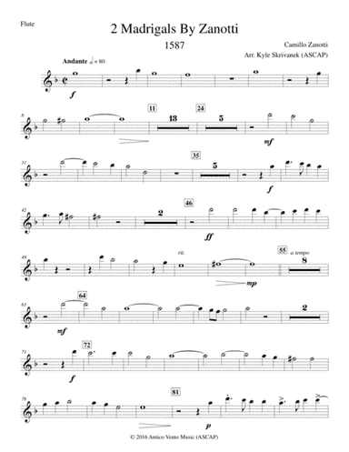 Two Madrigals By Zanotti (arr. Kyle Skrivanek)