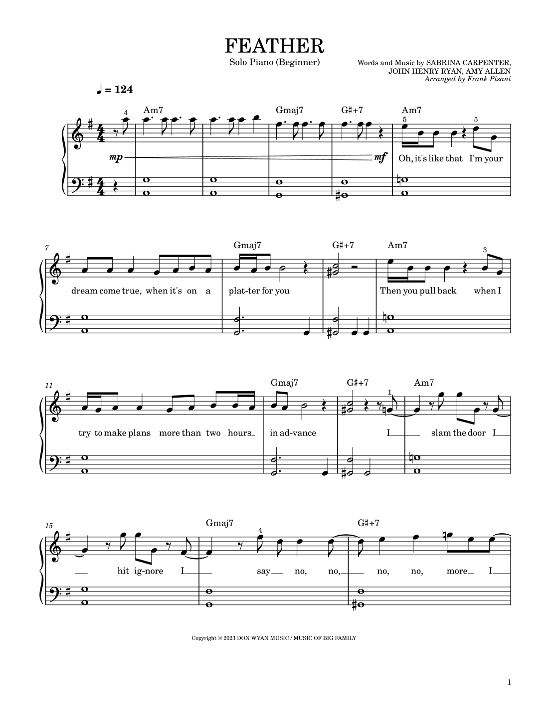Feather (arr. Frank Pisani)