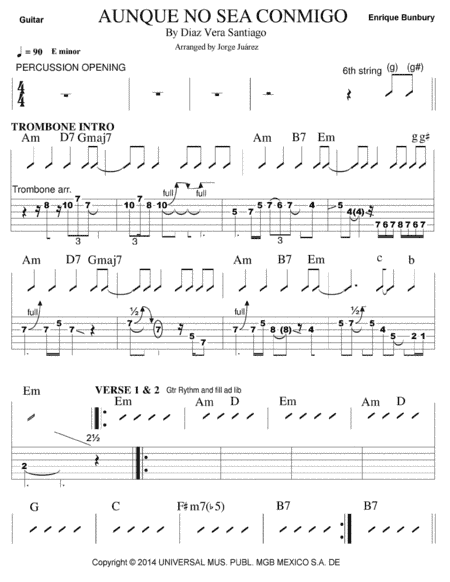 Aunque No Sea Conmigo (arr. Jorge Juárez)