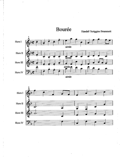 Bourée by Handel (arr. Jennifer Brummett)