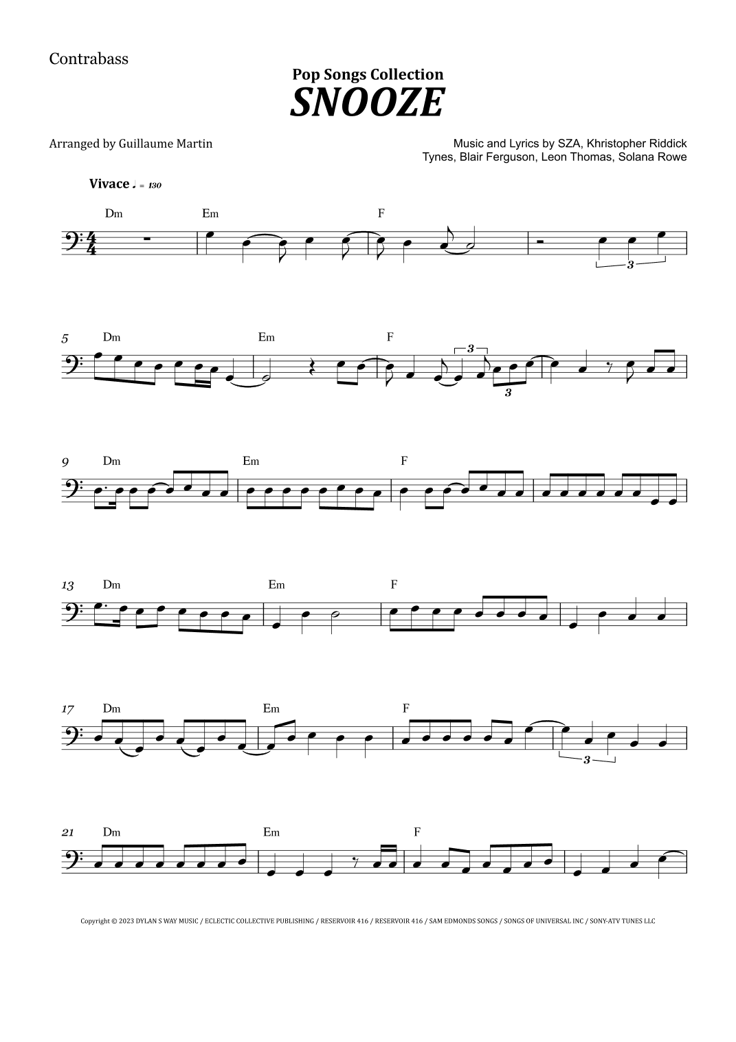 Snooze (arr. Guillaume Martin)