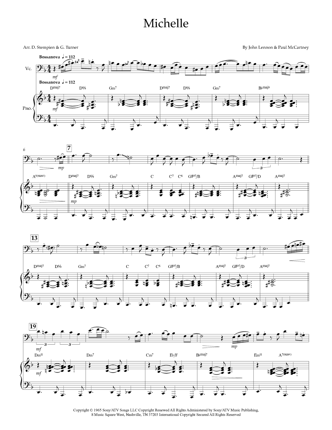 Michelle (arr. Debra E. Stempien, Gregory H. Turner)
