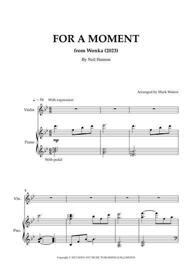 For A Moment (arr. Mark Waters)