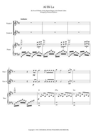 Al Di La' (drake's English Version) (arr. Kaiserin Rebecca)