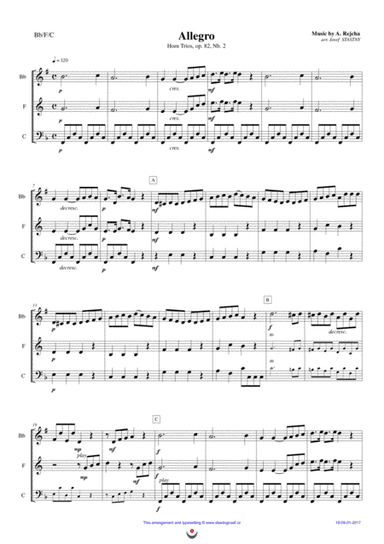 Horn Trios, Nb. 2 ALLEGRO (arr. Josef STASTNY)