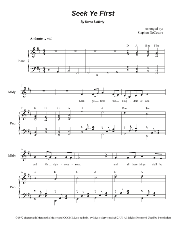 Seek Ye First (arr. Stephen DeCesare)