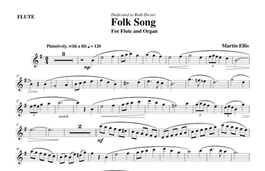 Folk Song for Flute and Organ (Optional Flute Part)