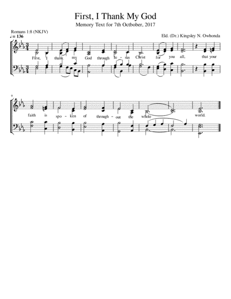 First, I thank my God