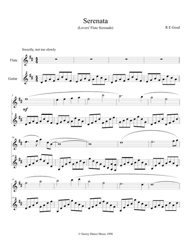 Serenata (Lovers' Flute Serenade) for flute and guitar