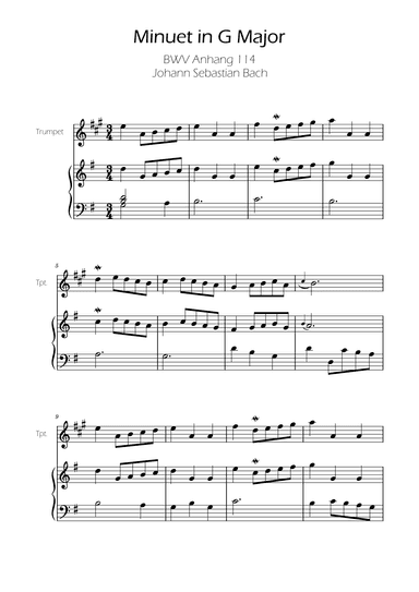 Minuet in G major BWV Anh. 114 - Bach - Trumpet (arr. Ygor Nunes)