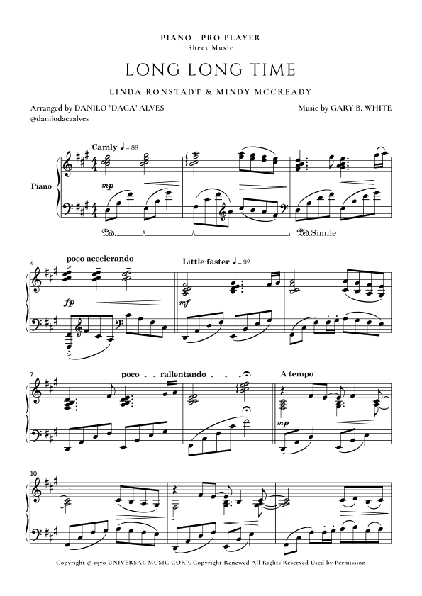 Long Long Time (arr. Danilo "Daca" Alves)