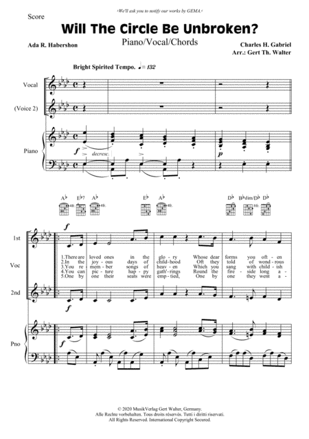 Will The Circle Be Unbroken? (arr. Gert Th. Walter)